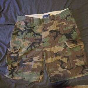 Polo by Ralph Lauren Men's Green and Brown Cargo Shorts